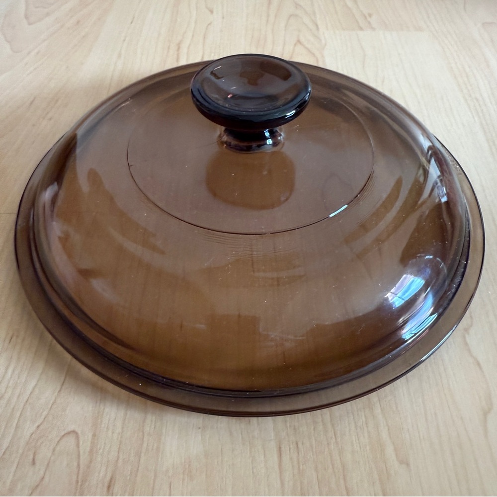 Pyrex Corning Visions Cookware V-2.5-C Amber Glass Replacement Lid 8.5” Diameter